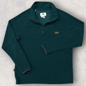 Fayettechill Mens Polartec Power Grid 1/4 Zip Waffle Fleece Pullover Green M USA